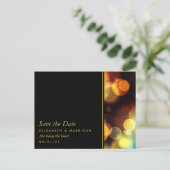 Twilight Bokeh Lights Wedding Save the Date Aankondigingskaart (Staand voorkant)