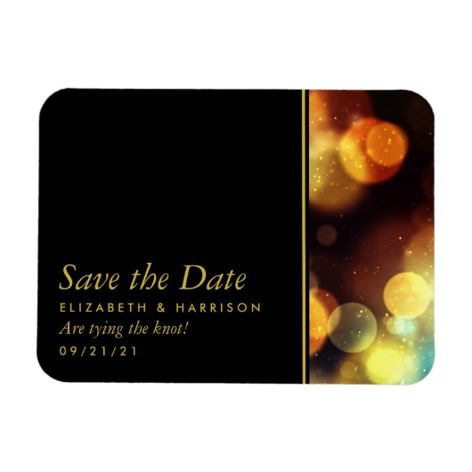 Twilight Bokeh Lights Wedding Save the Date Magneet (Horizontaal)