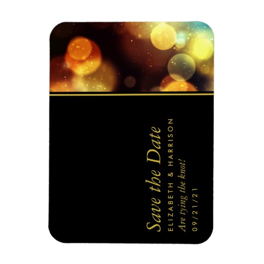 Twilight Bokeh Lights Wedding Save the Date Magneet (Verticaal)