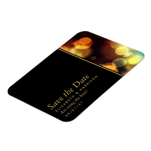 Twilight Bokeh Lights Wedding Save the Date Magneet (Linkerzijde)