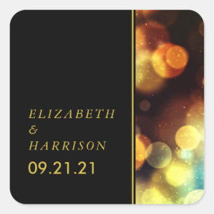 Twilight Bokeh Lights Wedding Vierkante Sticker