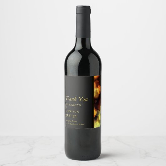 Twilight Bokeh Lights Wedding Wijn Etiket (Voorkant)