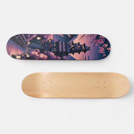 Twilight Castle en Cherry Blossoms Persoonlijk Skateboard (Horizontaal)