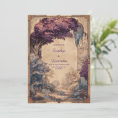 Twilight Castle Enchanted Forest bruiloft Kaart (Staand voorkant)