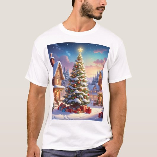 Twilight Christmas Village – Holiday Magic Under t T-shirt (Voorkant)