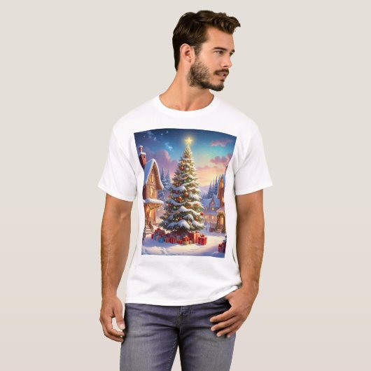 Twilight Christmas Village – Holiday Magic Under t T-shirt (Voorkant volledig)