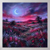 Twilight Crescent - Impressionistisch Landschap Poster (Voorkant)