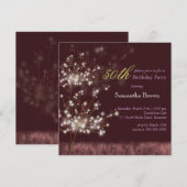 Twilight Dandelion 50ste verjaardagsfeestje Kaart (Voorkant / Achterkant)