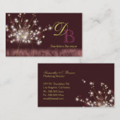 Twilight Dandelion Uniek Monogram Visitekaartje (Voorkant / Achterkant)