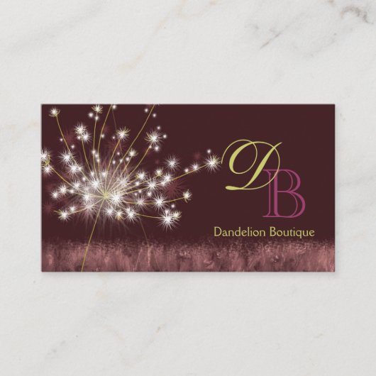 Twilight Dandelion Uniek Monogram Visitekaartje (Voorkant)