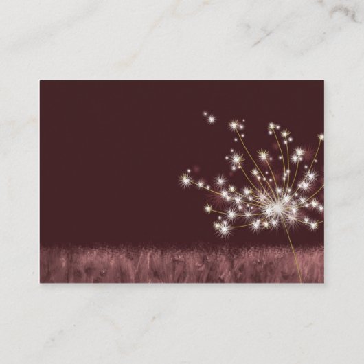 Twilight Dandelion Wedding Reception Informatiekaartje (Achterkant)