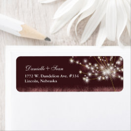 Twilight Dandelion Wedding Return-adres Etiket
