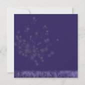 Twilight Dandelions Floral Wedding Kaart (Achterkant)