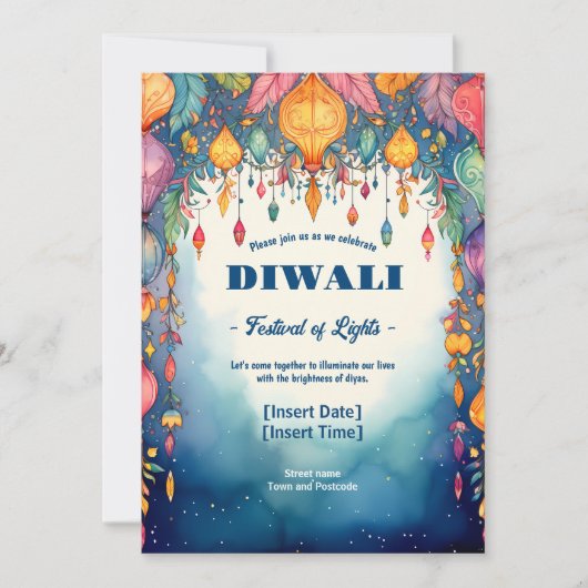 Twilight Diwali Elegance Kaart (Voorkant)