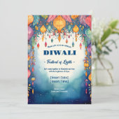 Twilight Diwali Elegance Kaart (Staand voorkant)