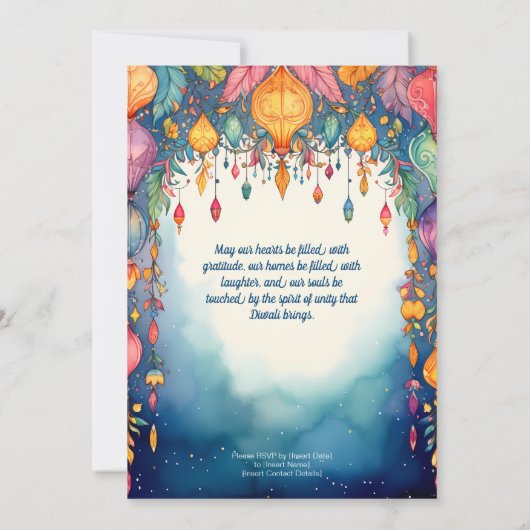 Twilight Diwali Elegance Kaart (Achterkant)