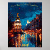 Twilight Dreams of Madrid - Cityscape at Dusk Poster (Voorkant)