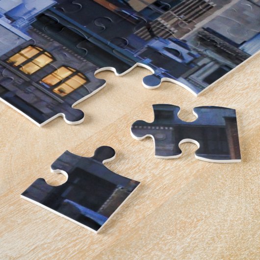 Twilight: EmpStBldg verlicht roze - 04 Legpuzzel (Zijkant)