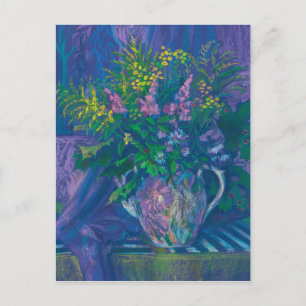 Twilight en Goldenrod Wildbloemen Deegschilderen Briefkaart