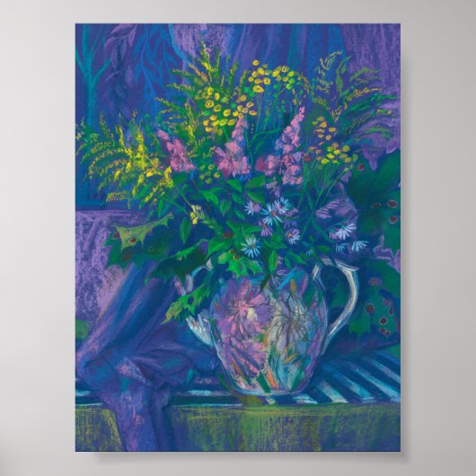 Twilight en Goldenrod Wildbloemen Deegschilderen Poster (Voorkant)
