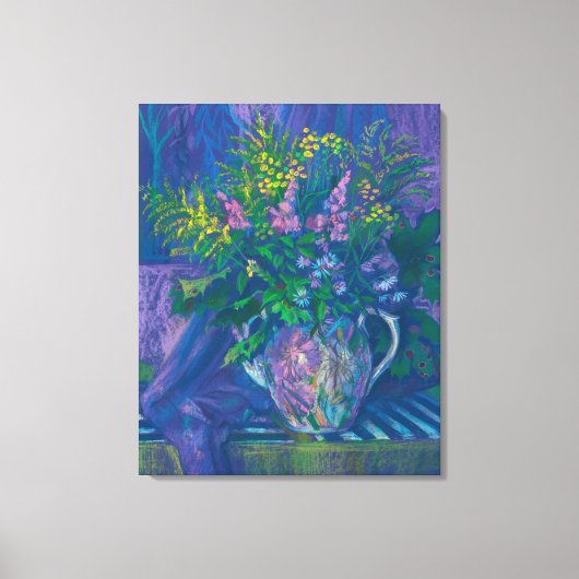 Twilight en Goldenrod Wildbloemen Pastel schildere Canvas Afdruk (Voorkant)