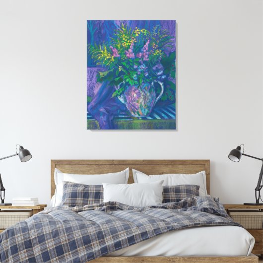 Twilight en Goldenrod Wildbloemen Pastel schildere Canvas Afdruk (Insitu (Slaapkamer))