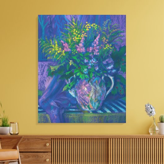 Twilight en Goldenrod Wildbloemen Pastel schildere Canvas Afdruk (Insitu (Woonkamer))