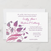 Twilight en Magenta Paarse Floral Wedding Invites Kaart (Voorkant)