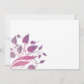 Twilight en Magenta Paarse Floral Wedding Invites Kaart (Achterkant)