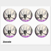 Twilight Fairy Art Stickers, Fairy Silhouetten Ronde Sticker (Vel)