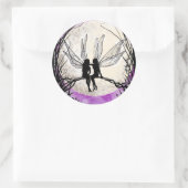 Twilight Fairy Art Stickers, Fairy Silhouetten Ronde Sticker (Tas)