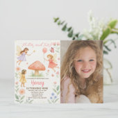 Twilight Fairy verjaardagsuitnodiging met foto Kaart (Staand voorkant)
