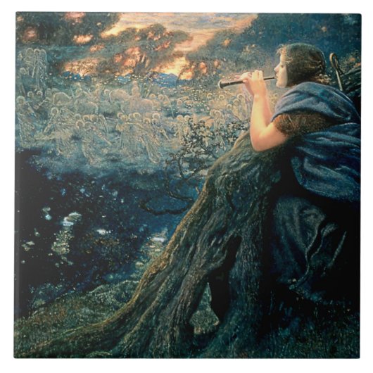 "Twilight Fantasy" door Edward Robert Hughes Tegeltje (Voorkant)