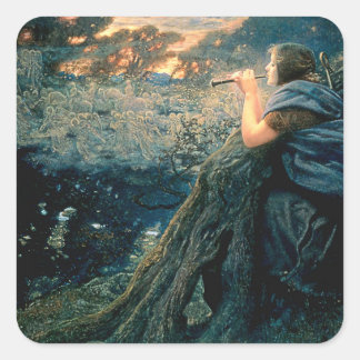 "Twilight Fantasy" door Edward Robert Hughes Vierkante Sticker