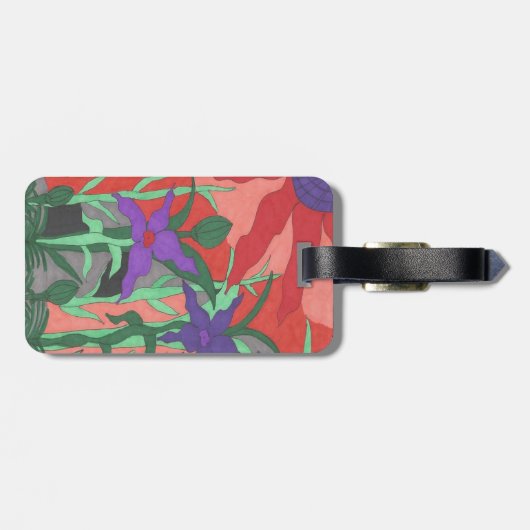 Twilight Floral Garden Bagagelabel (Achterkant horizontaal)