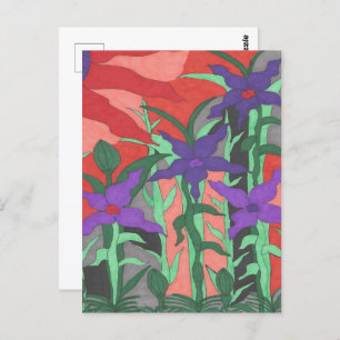 Twilight Floral Garden Briefkaart
