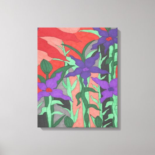 Twilight Floral Garden Canvas Afdruk (Voorkant)