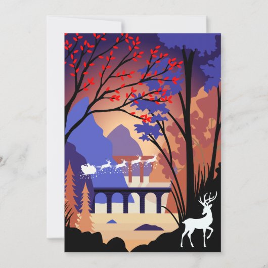 Twilight Forest Christmas Santa Sleigh Aankondiging (Voorkant)