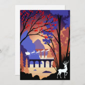 Twilight Forest Christmas Santa Sleigh Aankondiging (Voorkant / Achterkant)