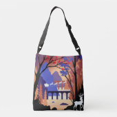 Twilight Forest Kerstman slee Crossbody Tas (Achterkant)