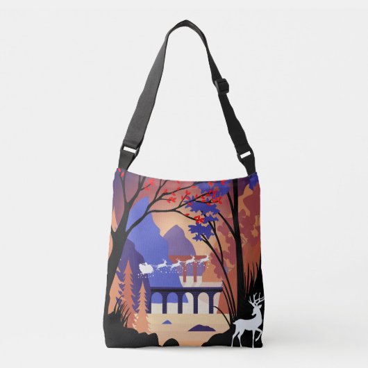 Twilight Forest Kerstman slee Crossbody Tas (Voorkant)