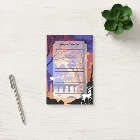Twilight Forest Kerstmis Kerstman Slede Post-it® Notes (Kantoor)