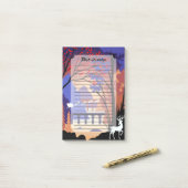 Twilight Forest Kerstmis Kerstman Slede Post-it® Notes (Op bureau)