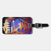 Twilight Forest Kerstmis Kerstman slee Bagagelabel (Voorkant horizontaal)
