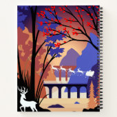 Twilight Forest Kerstmis Kerstman slee Notitieboek (Achterkant)