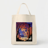 Twilight Forest Kerstmis Kerstman slee Tote Bag (Voorkant)