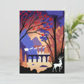 Twilight Forest Kerstmis Santa slee Aankondiging (Staand voorkant)