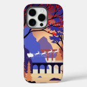 Twilight Forest Kerstmis Santa slee Case-Mate iPhone Case (Achterkant)