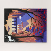 Twilight Forest Kerstmis Santa slee Legpuzzel (Horizontaal)
