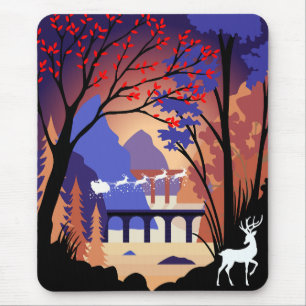 Twilight Forest Kerstmis Santa slee Muismat